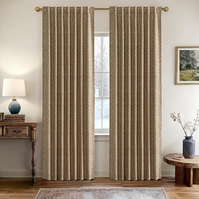 MIULEE Decorative Back Tab Linen Curtains - Image 2