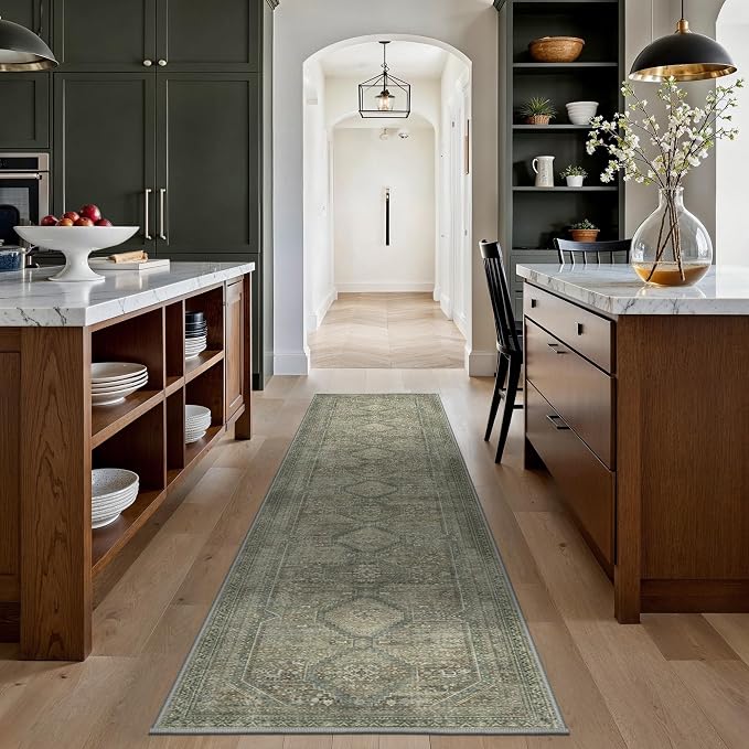 GENIMO Runner Rug 2x8 Non Slip Machine Washable Hallway Runner Rug, Low Pile - Image 2