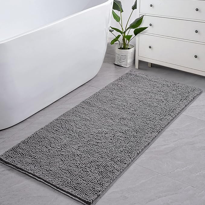 LOCHAS Luxury Bathroom Rug Shaggy Bath Mat 24 x 60 Inch, Washable Non Slip Bath - Image 6