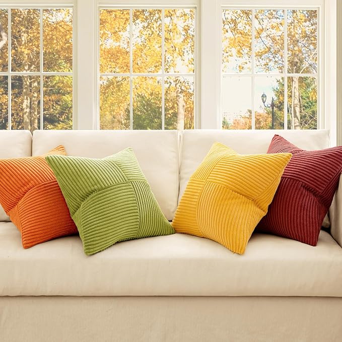MIULEE Burnt Orange Decorative Throw Pillow Covers 20x20 Inch Set of 4 Boho - Image 2
