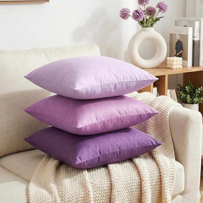 Thmyo 4-Pack 100% Cotton Comfortable Solid Decorative Throw Pillow Case Square - Image 3