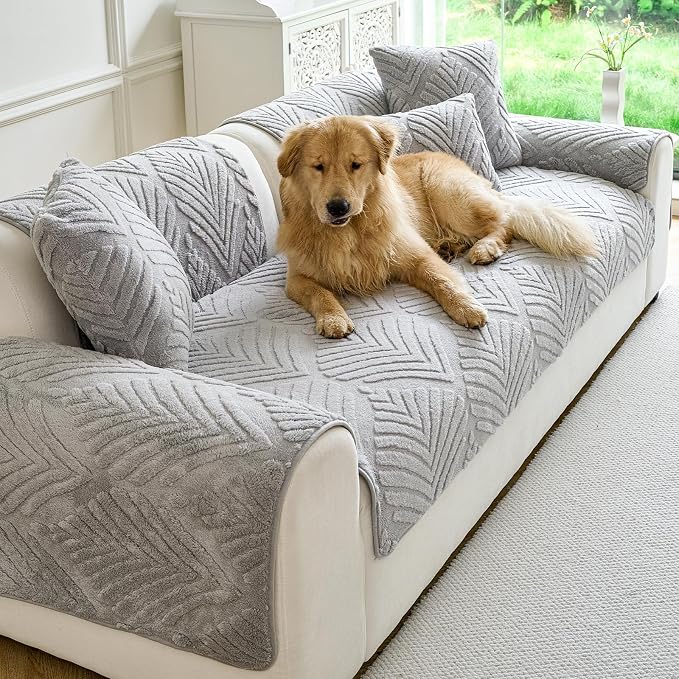 Sectional Couch Cover, Non-Slip Sofa Cover Plush Warm, Funny Fuzzy Pet Couch - Image 6