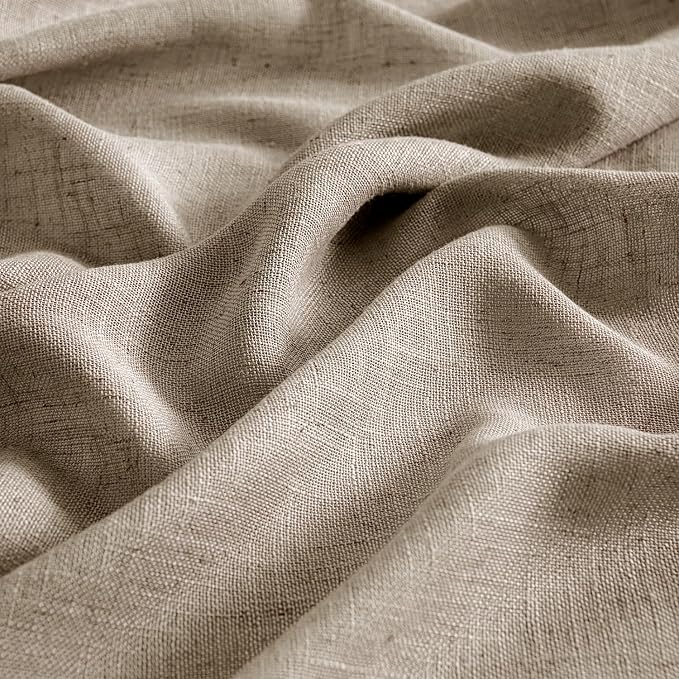 MIULEE Taupe Grey Linen Curtains 96 Inches Long 2 Panels - Image 4