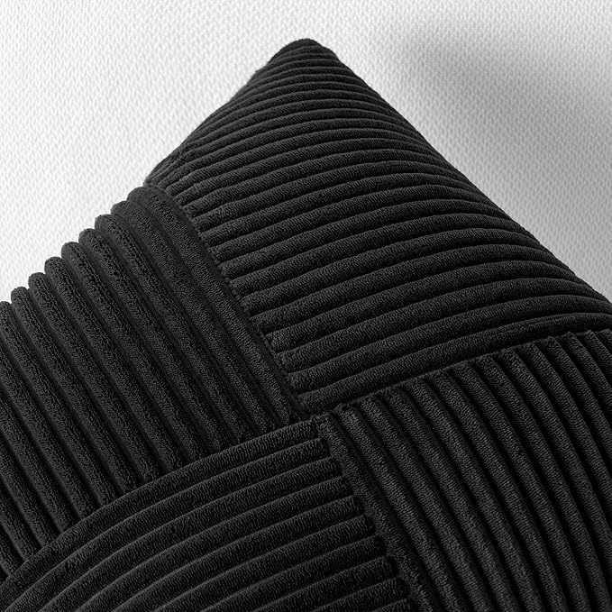 Topfinel Black Set of 2 Decorative Throw Pillow Covers 18x18 Inch - Image 4