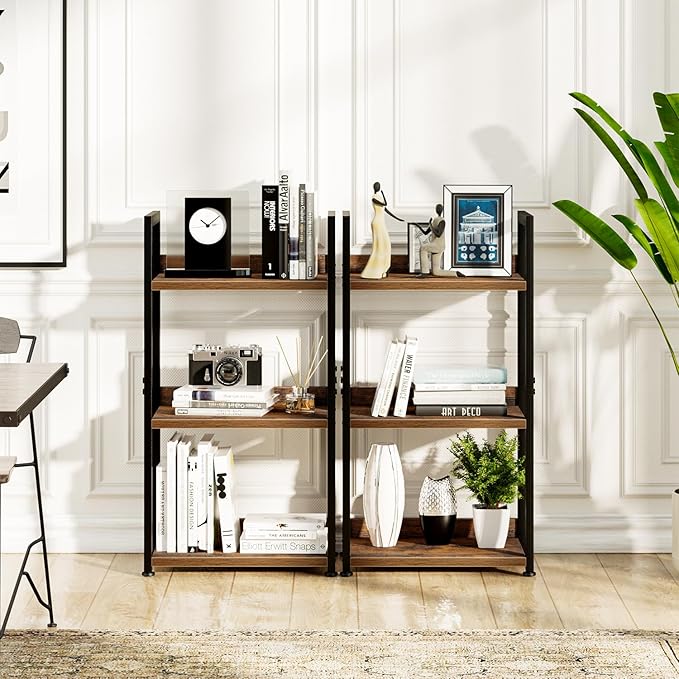 NUMENN Narrow Bookshelf, 3 Tier Bookshelves, Home Office Bookcase Shelf Storage - Image 4