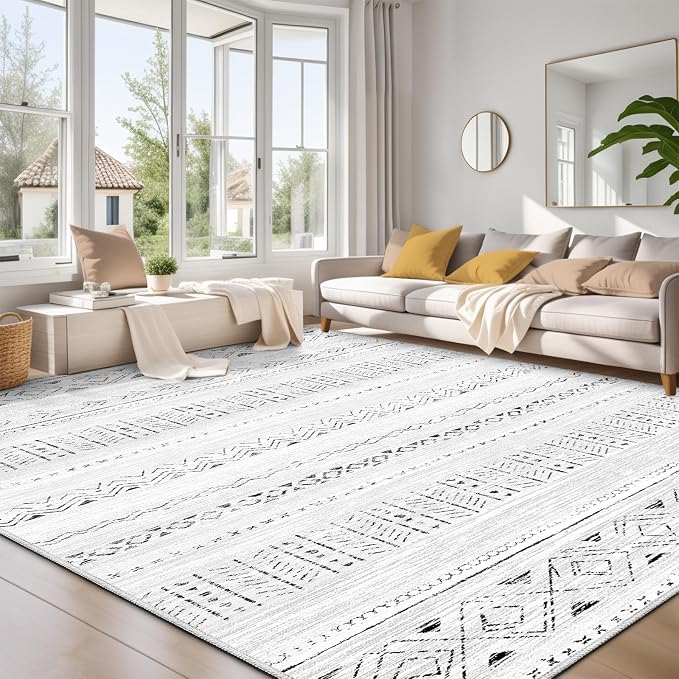 cotiled 10x14 Area Rug Living Room: Washable Boho Rugs by COTILED