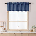 Chyhomenyc Navy Blue Valance for Windows, Light Filtering Faux Linen Slub by Chyhomenyc
