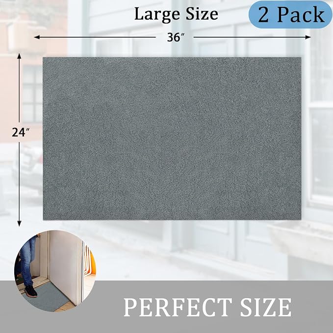 AAZZKANG Plain Doormat Set of 2 Front Door Floor Mat - Image 3