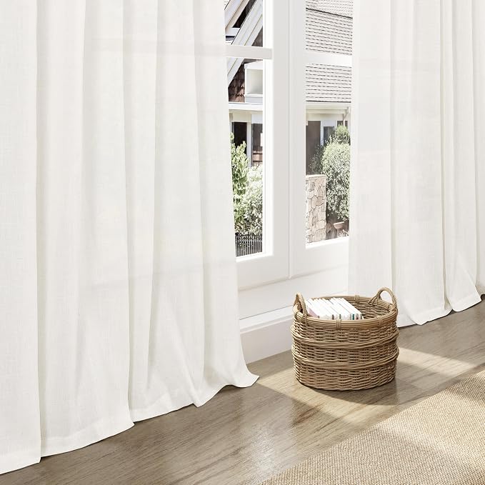 Nanspring Neutral Linen Curtains 120 Inches Long - Image 5