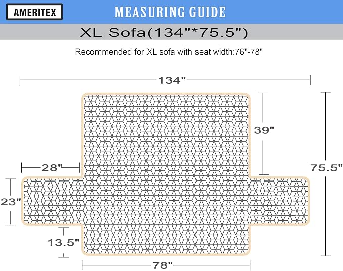 Ameritex Couch Sofa Slipcover 100% Waterproof Nonslip Quilted Furniture - Image 2