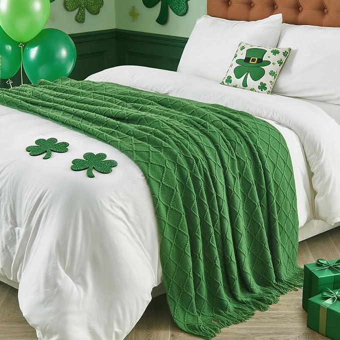 inhand Green Knitted Throw Blanket - Image 2