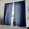 OWENIE Blue Sheer Curtains, Sheer Curtains 84 inch Length 2 Panels Set by OWENIE