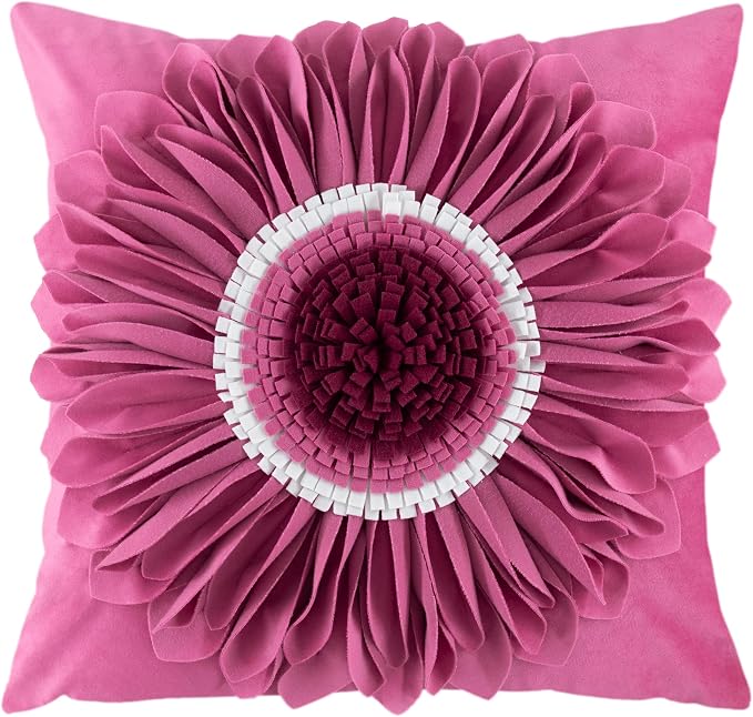 OiseauVoler 3D Sunflower Throw Pillow Cover Decorative Handmade Cushion Cover by OiseauVoler