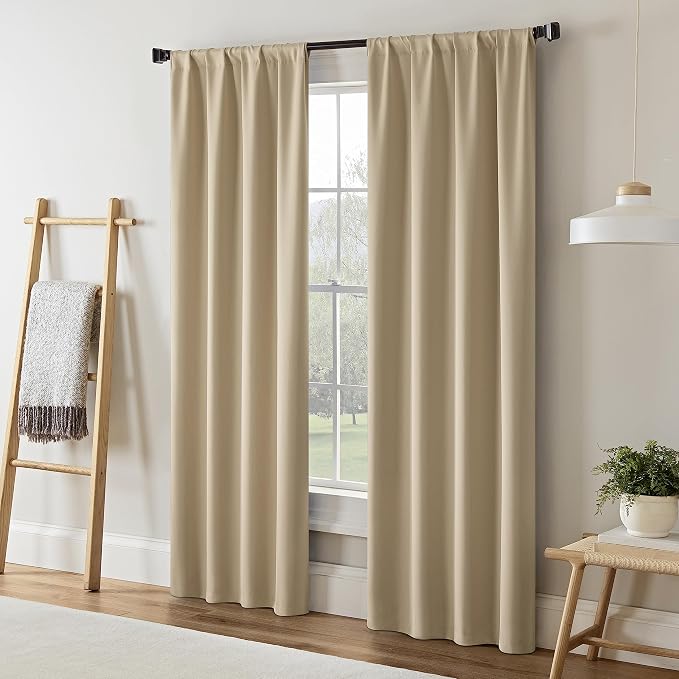 Eclipse Darrell Modern Blackout Thermal Rod Pocket Window Curtains - Image 5