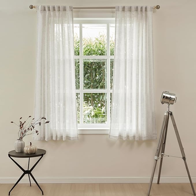 MYSKY HOME Farmhouse Kitchen Curtains 54 inches Long, Boho Curtain Panels - Image 2
