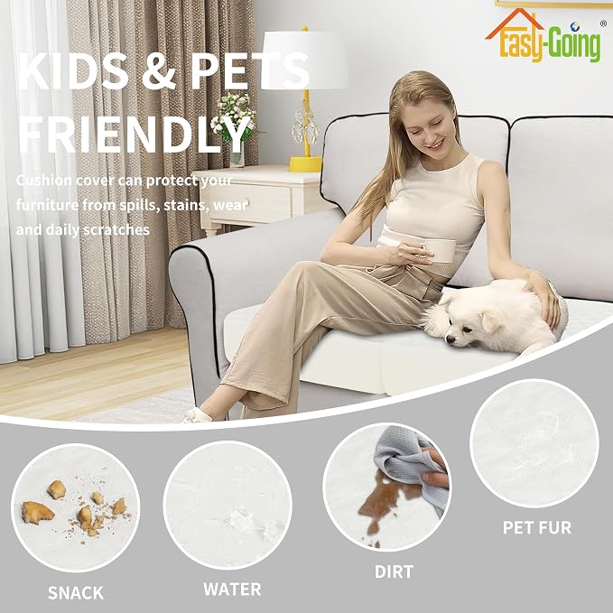 Easy-Going Waterproof Oversized Chair Cushion Covers, Non-Slip Leakproof Sofa - Image 5