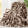 Touchat Luxury 1000GSM Rabbit Faux Fur Blanket, Super Heavy Warm Cozy Brown by TOUCHAT
