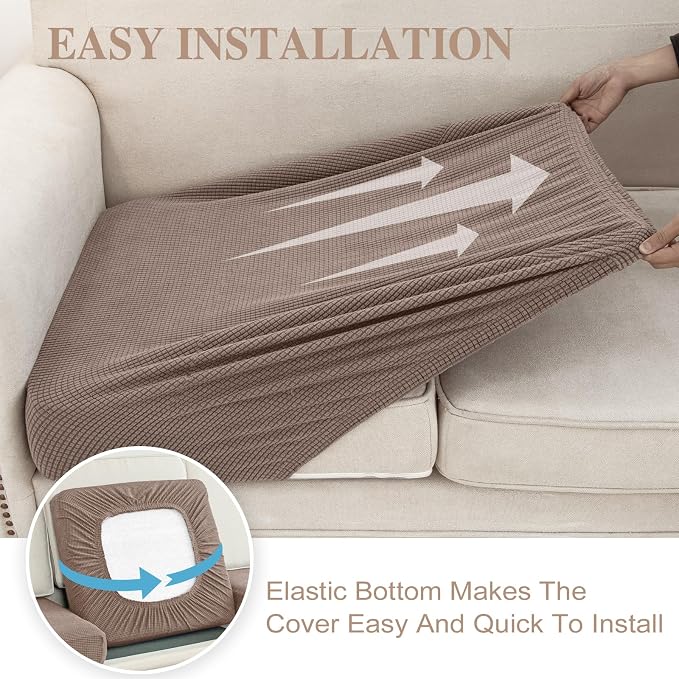 Couch Cushion Cover Chaise Lounge Cover Washable Separate Seat Chaise Couch - Image 5