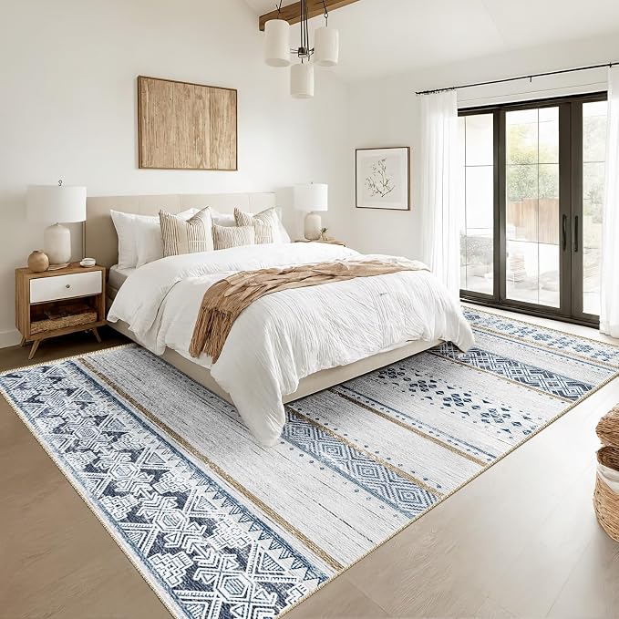 BESTSWEETIE 8x10 Area Rugs for Living Room Washable Moroccan Farmhouse Neutral - Image 8