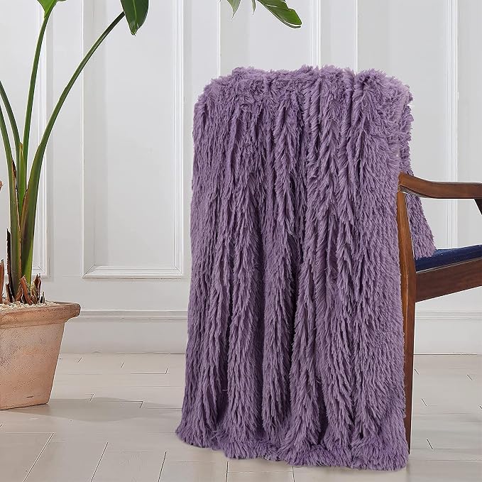 Tuddrom Decorative Extra Soft Faux Fur Blanket Queen Size 80"x90", Solid - Image 5