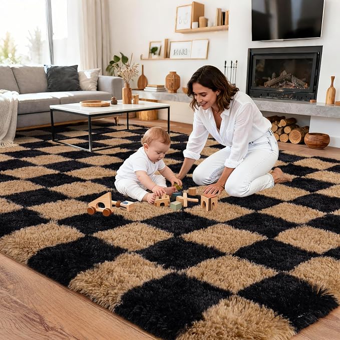Upgrade Non-Slip Plush Rugs for Living Room, Soft Shaggy Carpets for Living Room - Image 6
