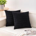 Pack of 2 Corduroy Decorative Throw Pillow Covers 22x22 Inch Soft Striped by Unknown