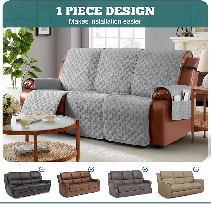 Ruaozz Waterproof Recliner Sofa Covers, 1-Piece Couch Covers - Image 3