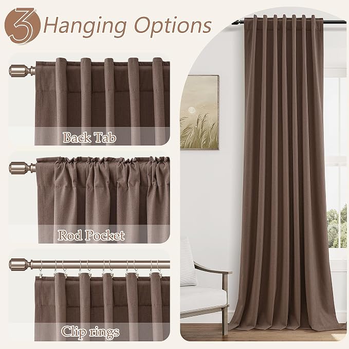 Guken 100% Blackout Curtains 90 Inch Length 2 Panels Set - Image 6