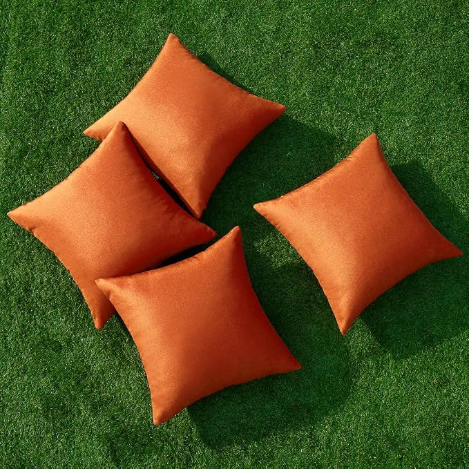 MIULEE Pack of 4 Decorative Throw Pillow Covers Outdoor Linen Waterproof Pillow - Image 4