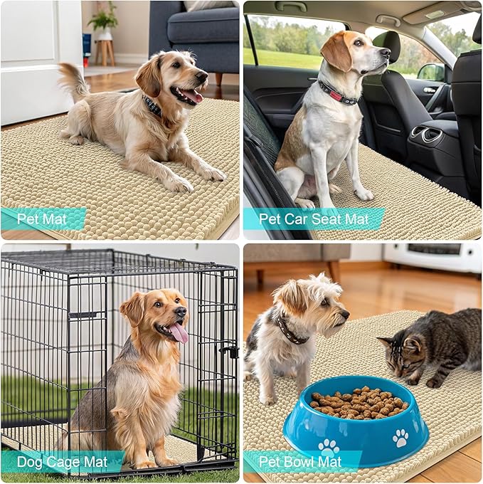 OLANLY Dog Door Mat for Muddy Paws 47x20, Absorbs Moisture and Dirt, Absorbent - Image 7