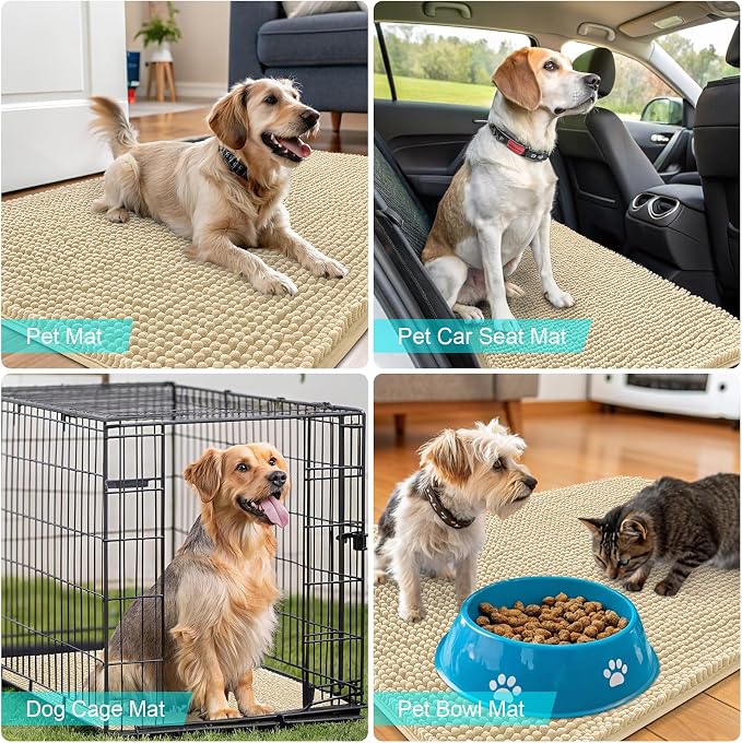 OLANLY Dog Door Mat for Muddy Paws 48x30, Absorbs Moisture and Dirt, Absorbent - Image 7