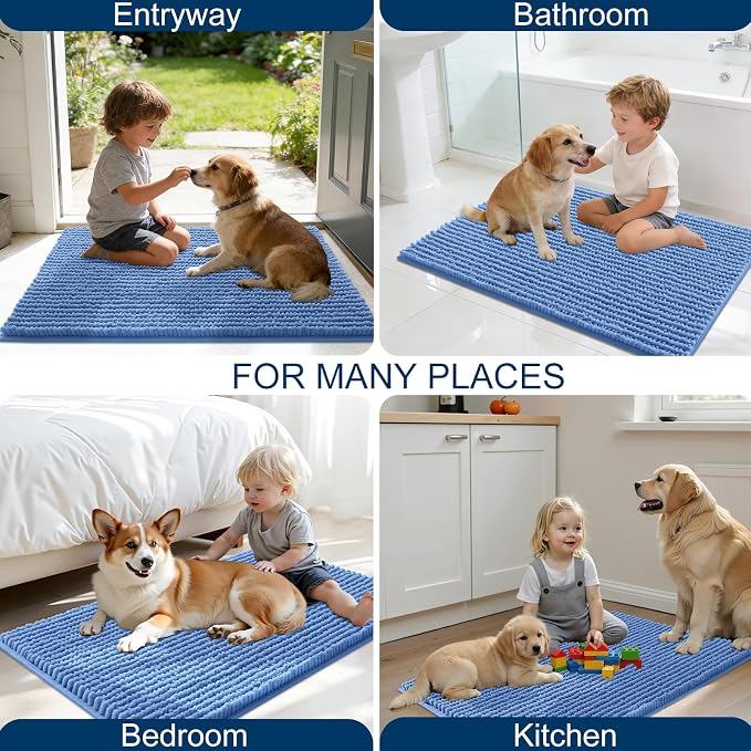 OLANLY Dog Door Mat for Muddy Paws 70x24, Ultra Absorbent Chenille Mud Doormat - Image 8
