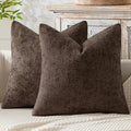MIULEE Pack of 2 Couch Throw Pillow Covers 16x16 Inch Neutral Dark Brown Boho by MIULEE