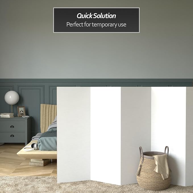 4 ft. Short White Temporary Cardboard Folding Screen - Image 2