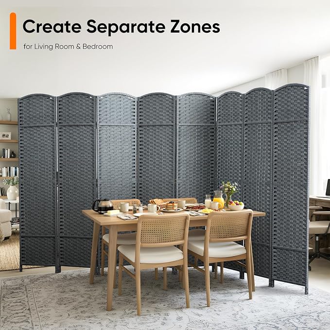 8-Panel Outdoor Privacy Screen, Folding Room Divider Made of Fade Resistant - Image 8