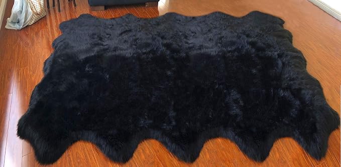 Free Shape Luxury Soft Fluffy Shag Area Rug Decto 10 Pelts 6'x10', 180x300cm by LAMBZYRUGS