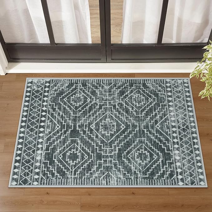 Wonnitar Moroccan Bathroom Rug, Washable 2x3 Small Bath Mat, Boho Tribal Soft by Wonnitar