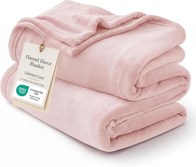 Bedsure GentleSoft Fleece Bed Blankets Full Size Pink by BEDSURE