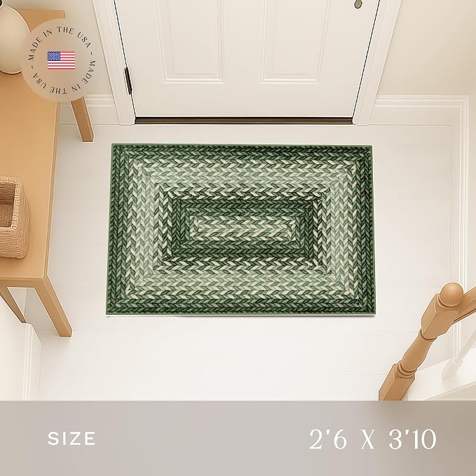 Maples Rugs Marion Bohemian Braided-Style Print Area Rug – Made in USA – - Image 2