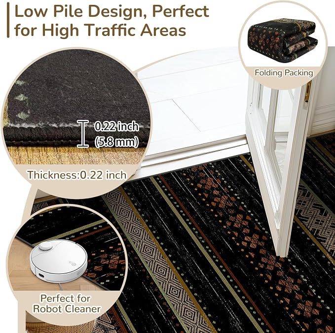 BESTSWEETIE 9x12 Area Rugs for Living Room Washable Moroccan Farmhouse Neutral - Image 6
