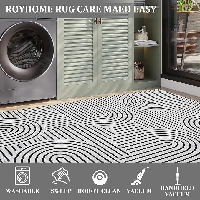 Modern Rug 2.5x8 Runners for Hallways, Abstract Kitchen Runner Rugs Non Slip - Image 6