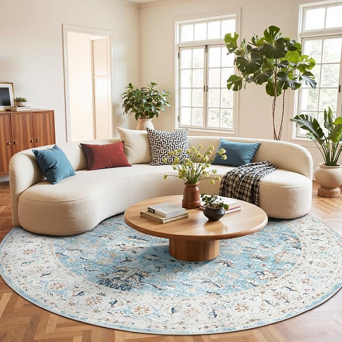 jinchan Round Rug 8ft Area Rug by JINCHAN