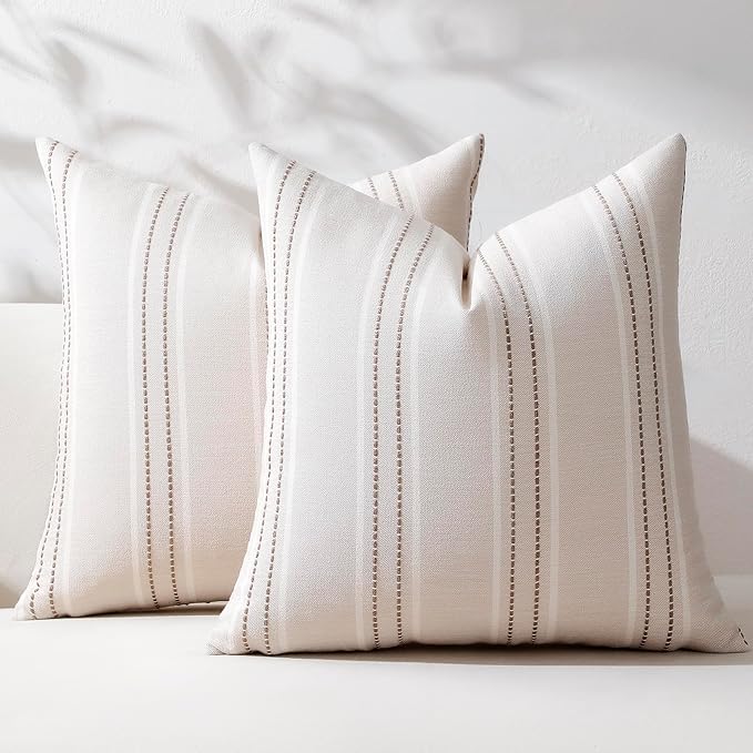 Hckot Throw Pillow Covers 24x24 Set of 2 Taupe Pillow Covers Farmhouse by Hckot
