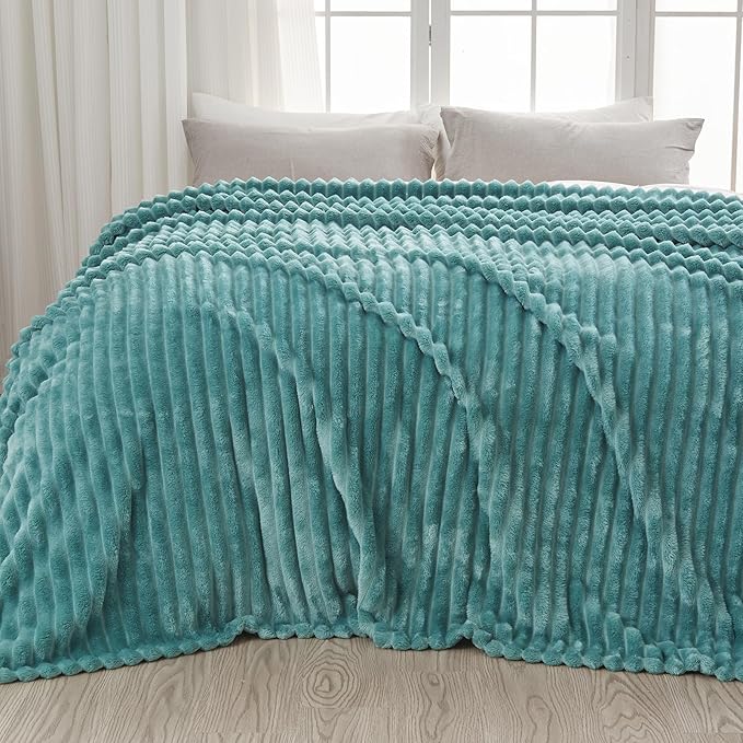 NEWCOSPLAY Super Soft Queen Blanket Light Teal Premium Silky Flannel Fleece 3D by NEWCOSPLAY