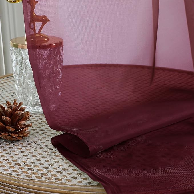 OVZME Burgundy Bedroom Curtains 2 Panel Sets 90 Inch Length, 59 Inch Extra Wide - Image 4