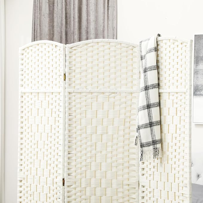 HOMCOM Room Divider, 6 Ft 3 Panel Folding Privacy Screen, Hand-Woven PP Wall - Image 6