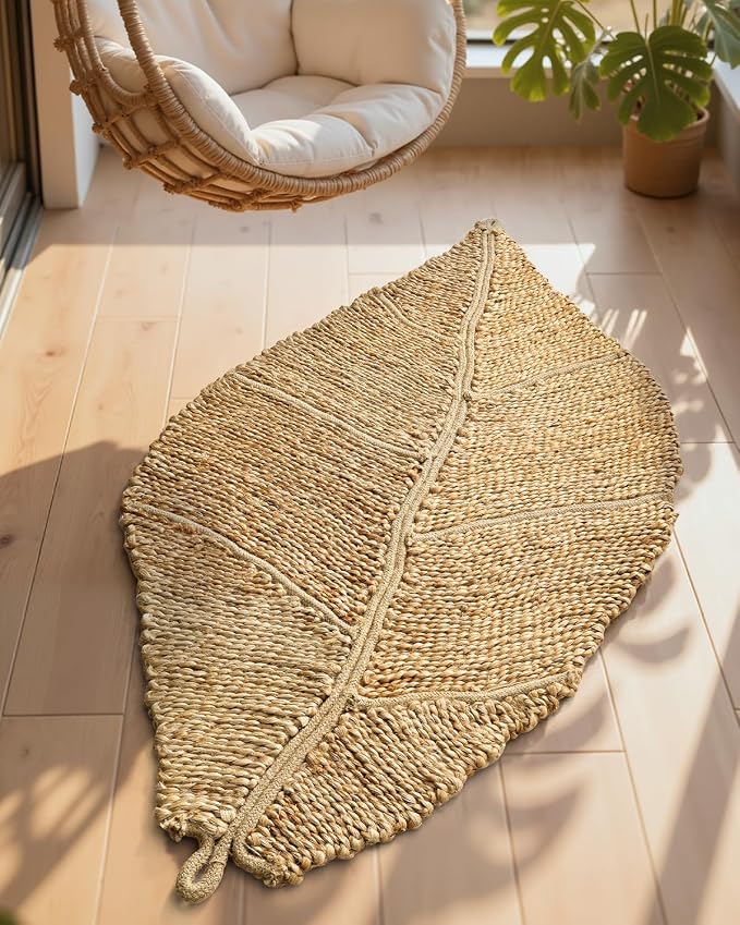 DEXI Jute Door Mat Inside Entryway Braided Woven, 20x32 Front Entrance Doormat - Image 2