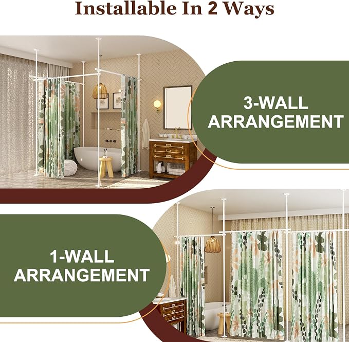 Goovilla Room Divider for Room Separation, Tension Curtain Rods No Drilling - Image 3