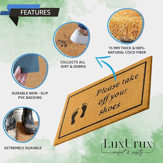 LuxUrux Welcome Mats Outdoor Coco Coir Doormat, - Image 6