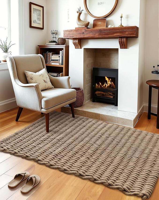 DEXI Jute Door Mat for Front Entryway, 31x47 Braided Woven Doormat Outside - Image 5